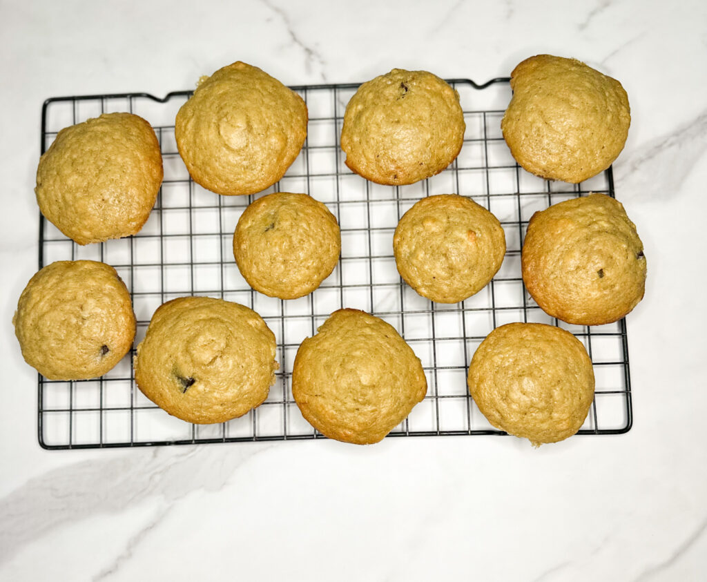 muffins cooling on a rack