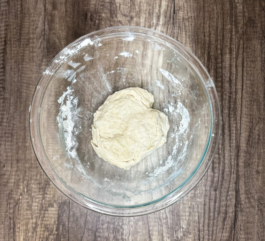 sourdough discard cracker dough in a bowl