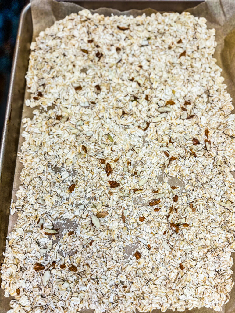 toasted oats for homemade granola bars