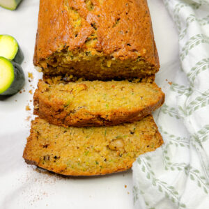 zucchini bread on a kitchen counter top